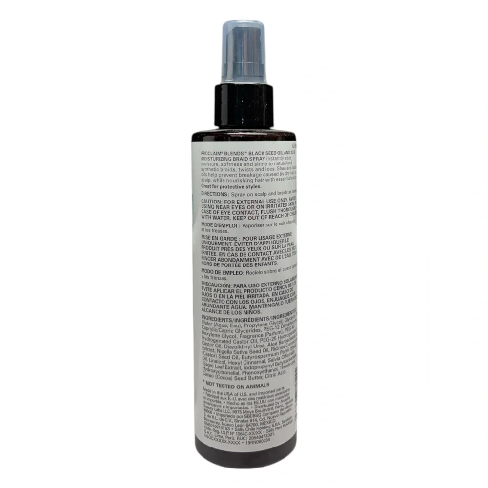 (3) Proclaim Blends Moisturizing Braid Spray Black Seed Oil & Aloe 8oz